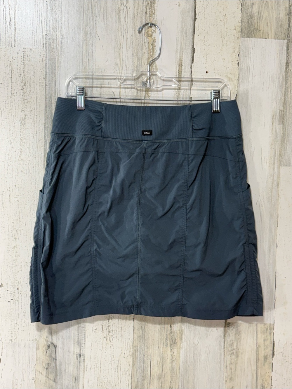 Prana Slate Blue Active Mini Skirt with Side Pockets - Picture 4 of 9